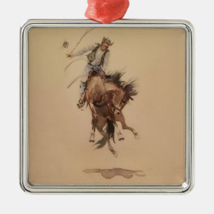 Handpiskande av en brons av Edward Borein Julgransprydnad Metall
