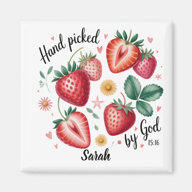 Handplockad av Gud Johannes 15:16 Magnet (Framsidan)
