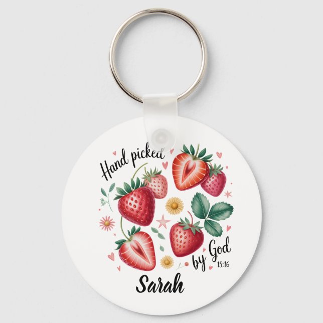 Handplockad av Gud Johannes 15:16 Nyckelring (Framsida)