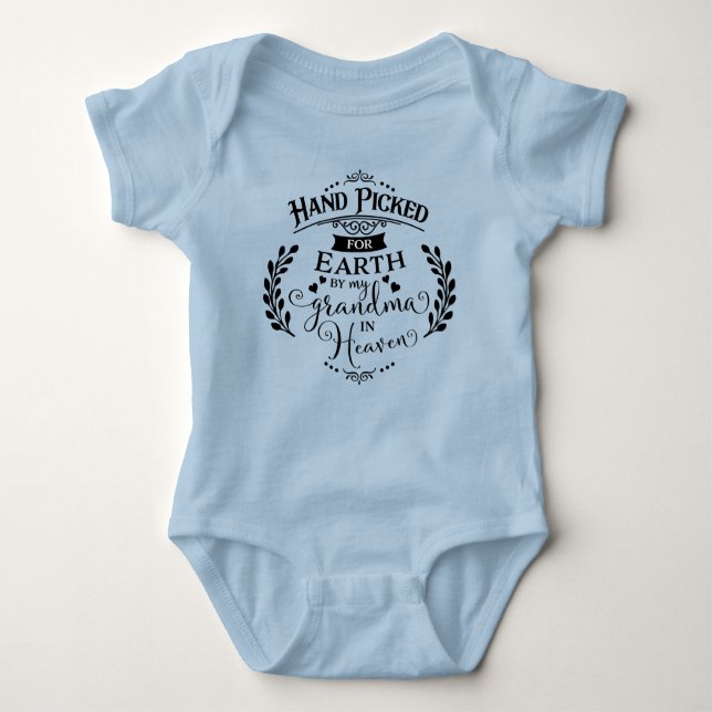 Handplockad av min mormor i Heaven Blue Boy T Shirt (Framsida)