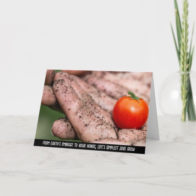 Handplockad skörd, naturens fyndighet tack kort (Framsida)