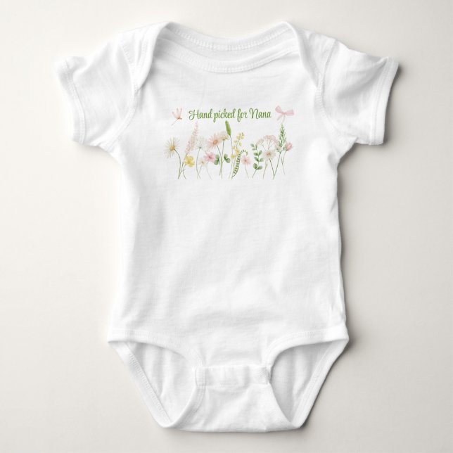 Handplockade blommor till farmor t shirt (Framsida)