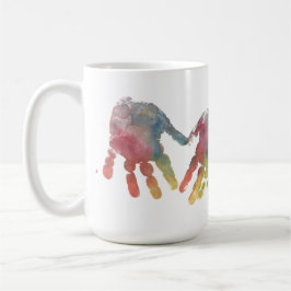 Handprint Heart Cutest Småbarn Baby Photo Kaffemugg