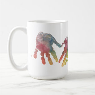 Handprint Heart Cutest Småbarn Baby Photo Kaffemugg
