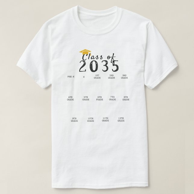 Handprint Studenten, klass 2035, tillväxt med mig T Shirt (Design framsida)