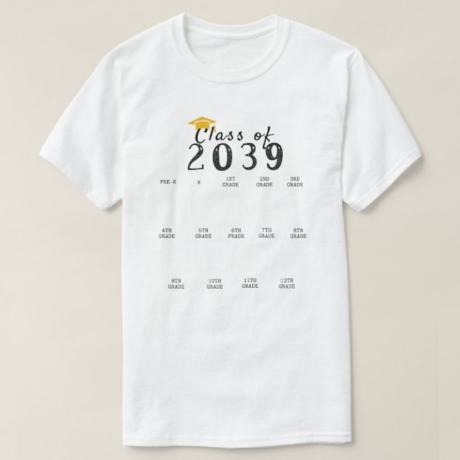 Handprint Studenten, klass 2039, tillväxt med mig T Shirt (Design framsida)