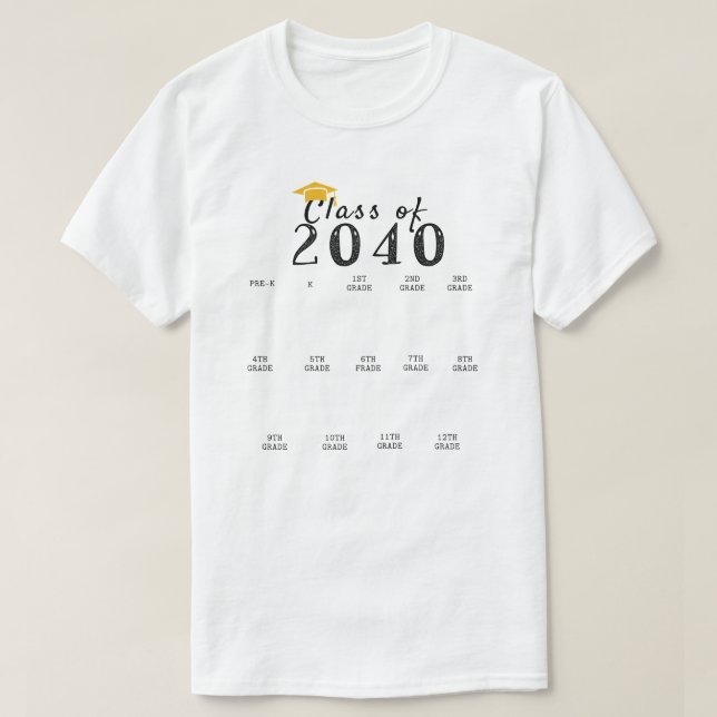 Handprint Studenten, klass 2040, tillväxt med mig T Shirt (Design framsida)