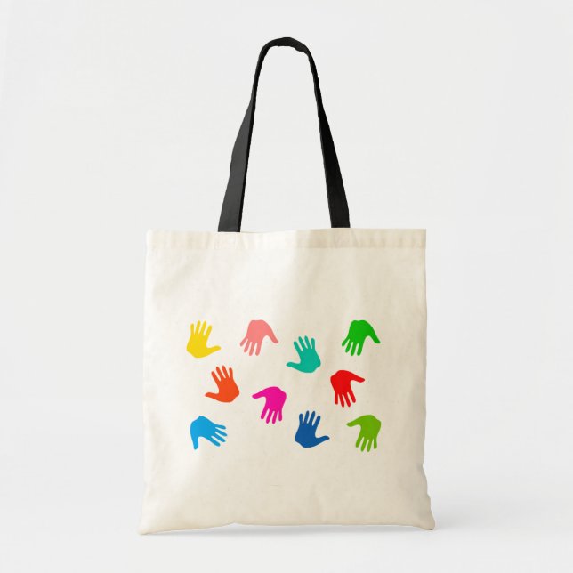 Handprint Tote Bag Tygkasse (Framsidan)