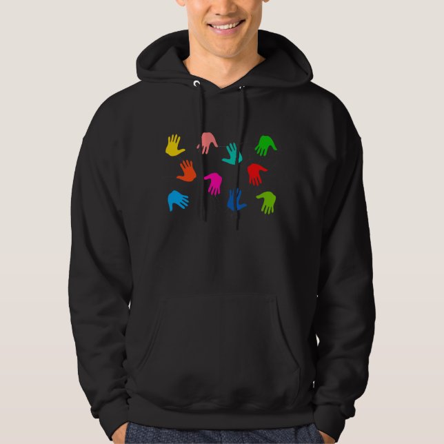 Handprints manar Hoodie (Framsida)