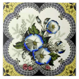 Handprogram för Färgad av Viktorian Framed-Blommig Kakelplatta