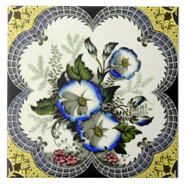 Handprogram för Färgad av Viktorian Framed-Blommig Kakelplatta (Framsidan)