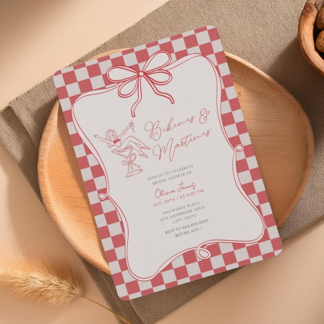 Handrawn, Bikinis and martinis bridal shower Inbjudningar (Skapare uppladdad)