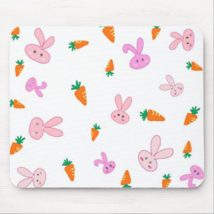 Handrawn kaniner & morötter Mousepad Musmatta