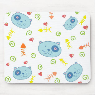 Handrawn kattungar Mousepad Musmatta