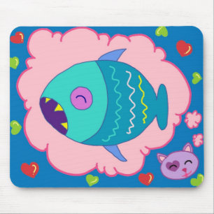 Handrawn kattungekärlekar att drömma Mousepad Musmatta