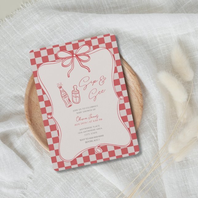 Handrawn, Sip and see baby shower Inbjudningar (Skapare uppladdad)