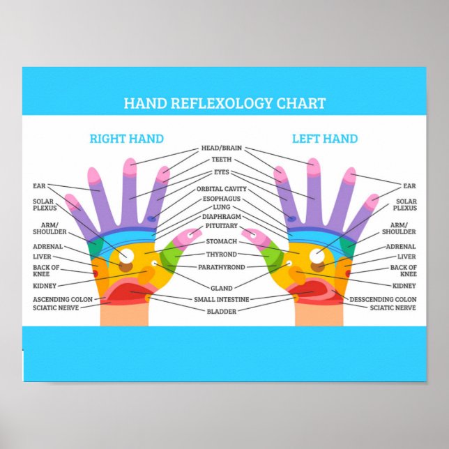 Handreflexologi 14 x 11 tum poster (Framsidan)