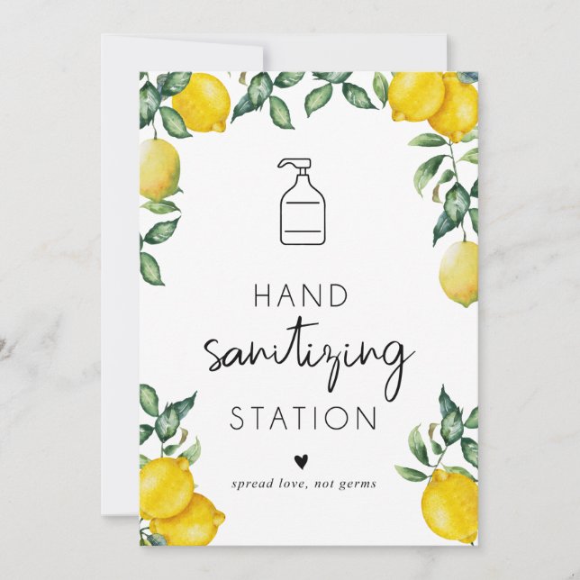 Handrengöring av Station Lemons Small Sign 5x7 Inbjudningar (Framsida)