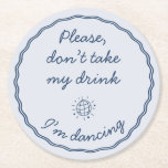 Handrita Retro Blue Handwriter Bröllop Underlägg Papper Rund<br><div class="desc">Perfekt för bröllop,  årsdagar eller andra speciella händelser. Den här underlägg är inte bara praktisk. Utforska fullt-samlingen för att hitta mer delart i stil.</div>