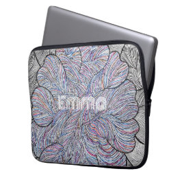 Handritad Abstrakt Blommig Laptop Fodral