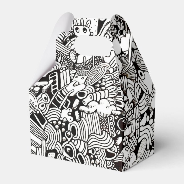 Handritad Abstrakt Tecknad Detaljerad Illustration Presentaskar (Framsidan Sidan)