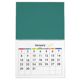 Handritad abstrakt vintage design kalender