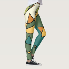 Handritad abstrakt vintage design leggings