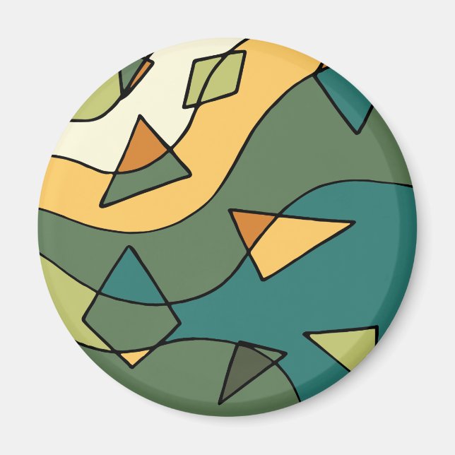 Handritad abstrakt vintage design    magnet (Framsidan)