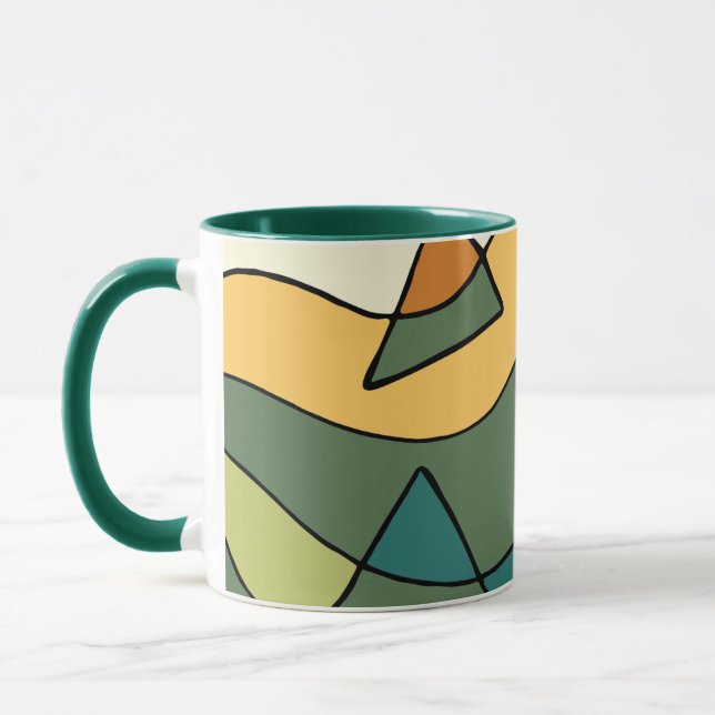 Handritad abstrakt vintage-design väskor mugg (Vänster)