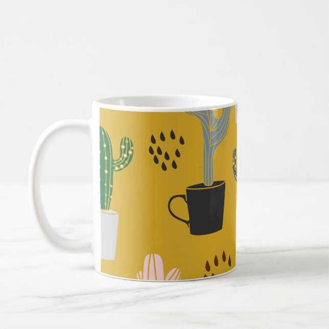 Handritad aktus Vintage Mönster Kaffemugg (Vänster)
