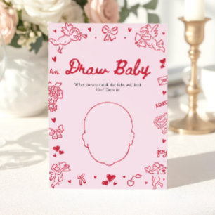 Handritad Alla Hjärtans Dag Baby Shower Rita Baby Inbjudningar