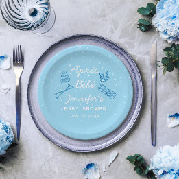 Handritad Après Bébé Anpassade Blå Pojke Bebis Sho