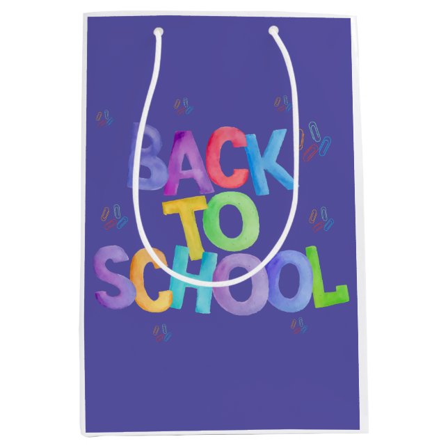 Handritad Åter till skolan Vattenfärger Design.  (Framsidan)