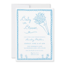 Handritad Baby in Bloom Bondemarknad Bebis Shower