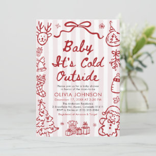 Handritad Baby It's Cold Outside Baby Shower Inbjudningar