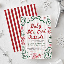 Handritad Baby It's Cold Outside Baby Shower
