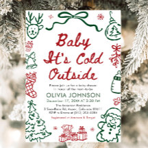 Handritad Baby It's Cold Outside Bebis Bebis Showe