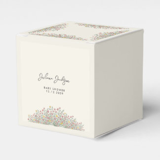 Handritad Baby Shower med Vilda Blommor Presentaskar