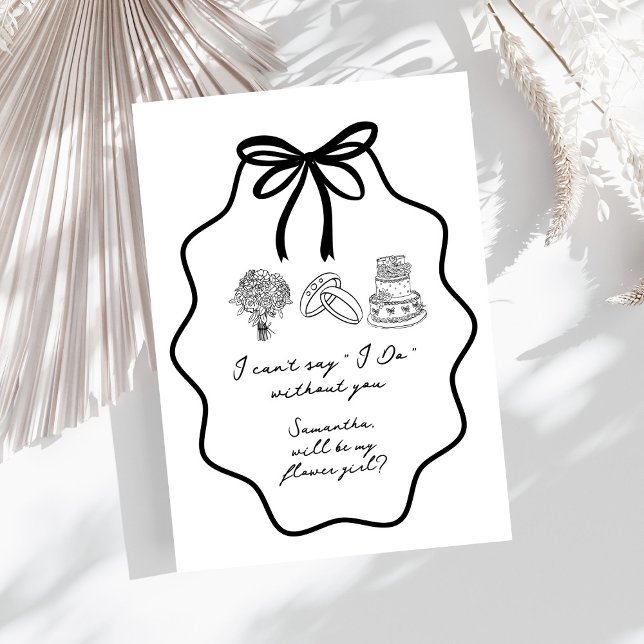 Handritad Båge Blommig Floralt Flickförslag Inbjudningar (Skapare uppladdad)