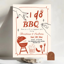Handritad bakgård Jag gör BBQ förlovningsfest