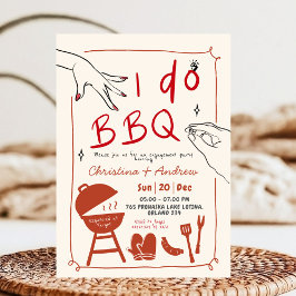 Handritad bakgård Jag gör BBQ förlovningsfest Inbjudningar
