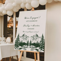 Handritad Berg Sommar Bröllop