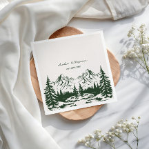 Handritad Berg Sommar Bröllop