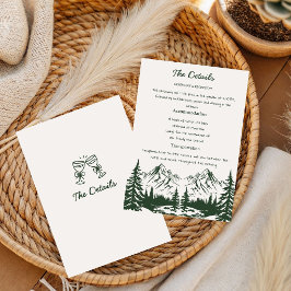 Handritad Bergs Sommarbröllop Inbjudningar