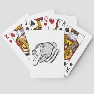 handritad bild på pitbull hund djurälskare casinokort