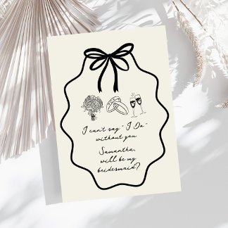 Handritad blomsterbrudtillsynsförfrågan med slinga inbjudningar