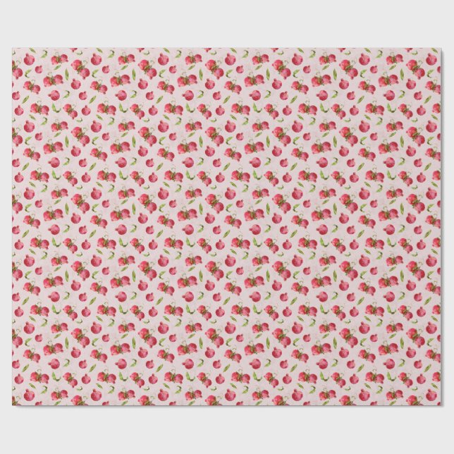 Handritad Botanisk Illustration av Granatäpple Presentpapper (Platt)