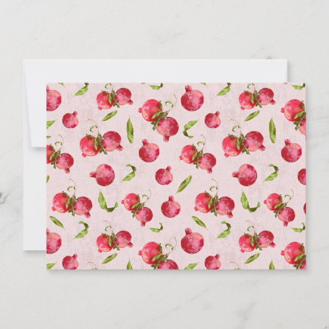 Handritad botanisk illustration av granatäpple spara datumet (Framsida)