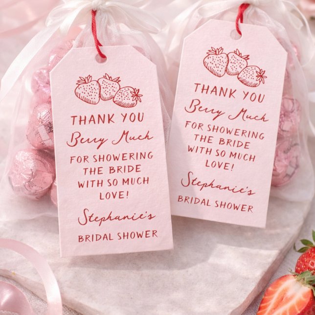 Handritad Bröllopsdusch för "Berry In Love" - Tack Presentetikett (Skapare uppladdad)