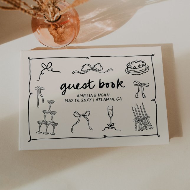 Handritad bröllopsgästbok gästböcker (Skapare uppladdad)